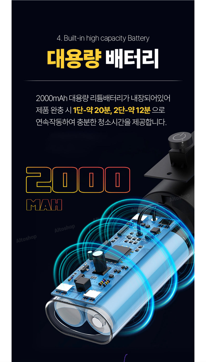 ECONER Cordless Rechargeable Portable Vacuum