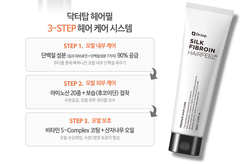 DR. TOP Silk Fibroin Hairfeel 2X Leave in Treatment for Damaged Hair - Angie&Ash