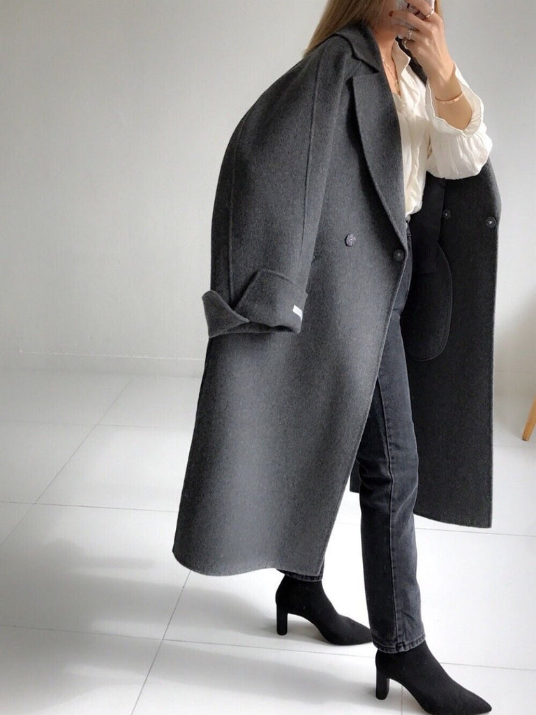 Oversized Wool Handmade Long Coat (3 Colors) - Angie&Ash