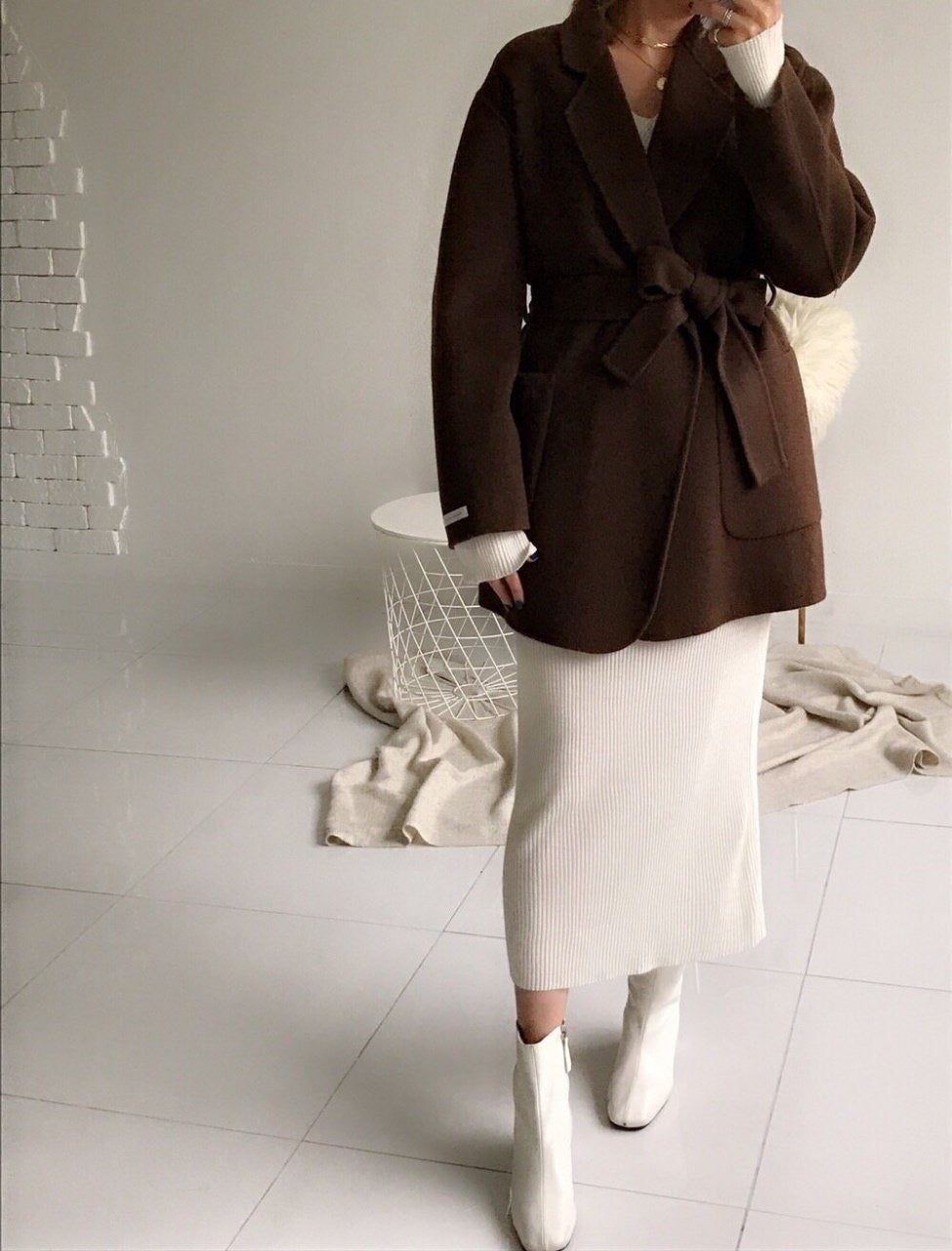 Handmade Wool Half Coat (3 Colors) - Angie&Ash