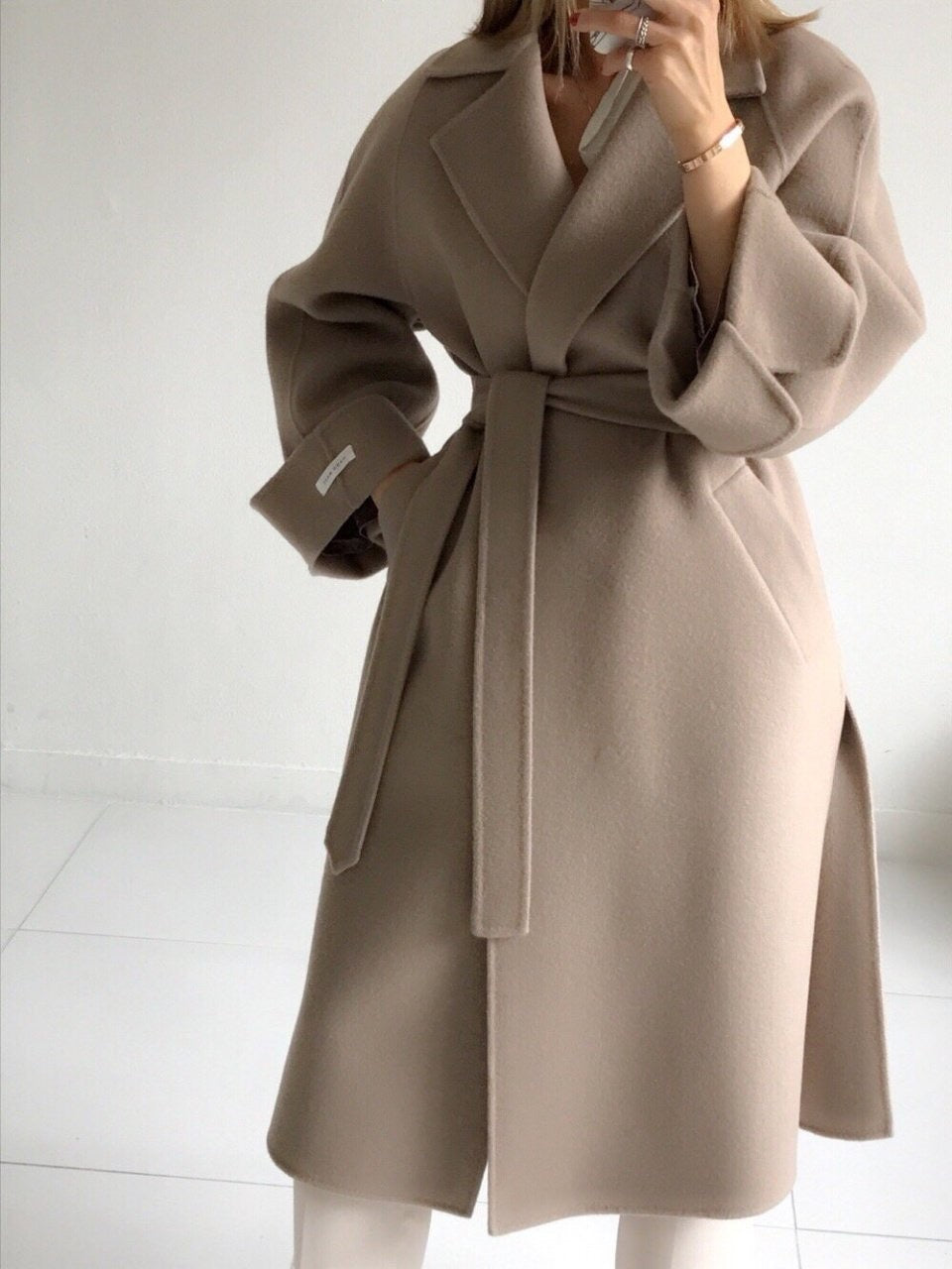 Oversized Wool Handmade Long Coat (3 Colors) - Angie&Ash