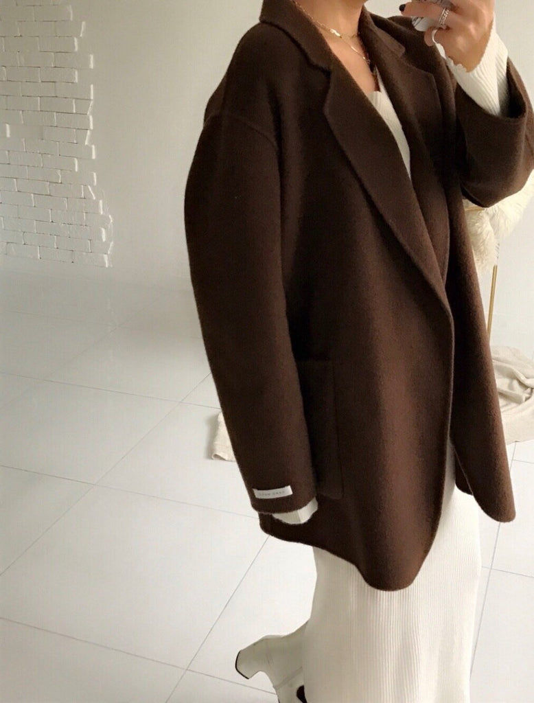 Handmade Wool Half Coat (3 Colors) - Angie&Ash