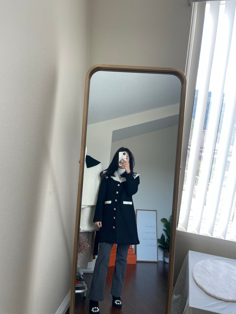 DRO Wide Collar Boucle Tweed Dress/Jacket_2 Colors