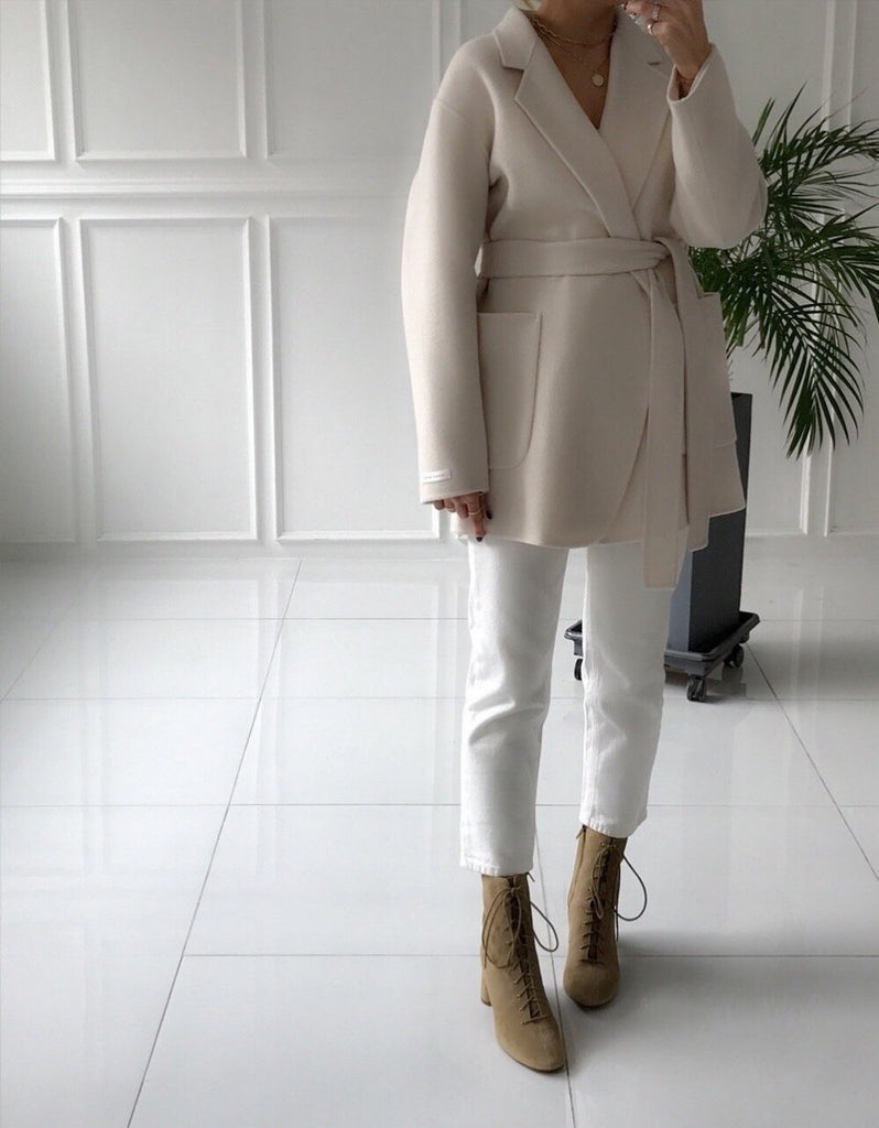 Handmade Wool Half Coat (3 Colors) - Angie&Ash