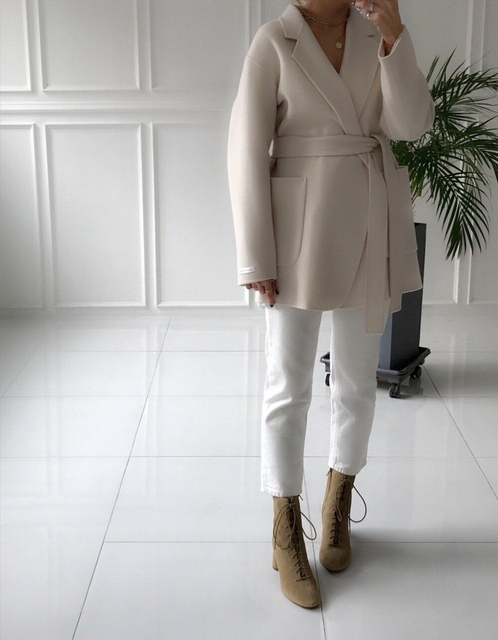 Handmade Wool Half Coat (3 Colors) - Angie&Ash