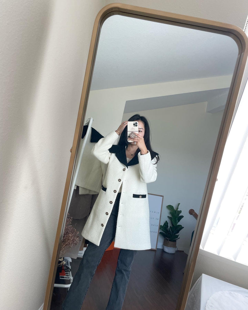 DRO Wide Collar Boucle Tweed Dress/Jacket_2 Colors