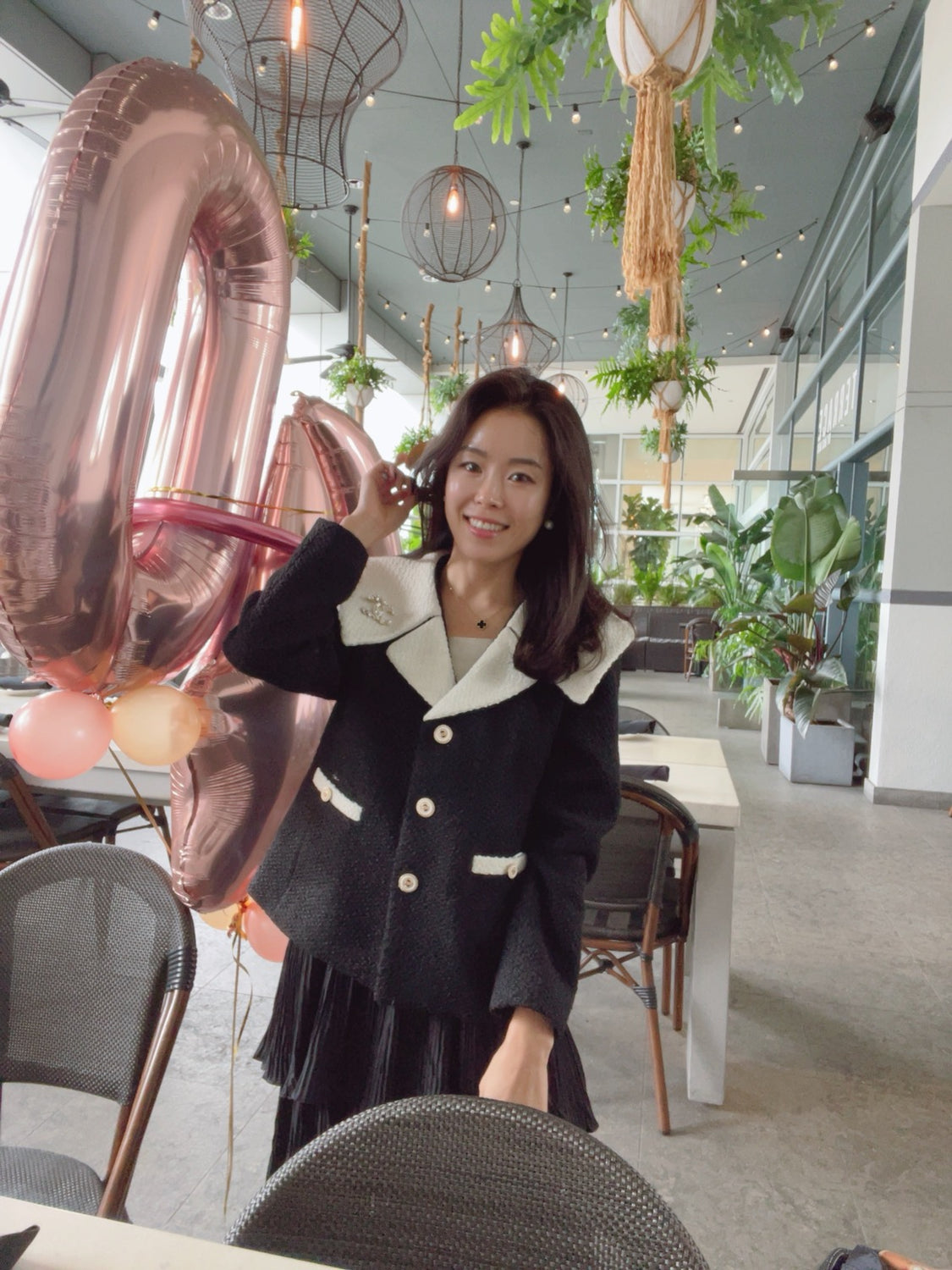 DRO Wide Collar Boucle Tweed Short Jacket_2 Colors