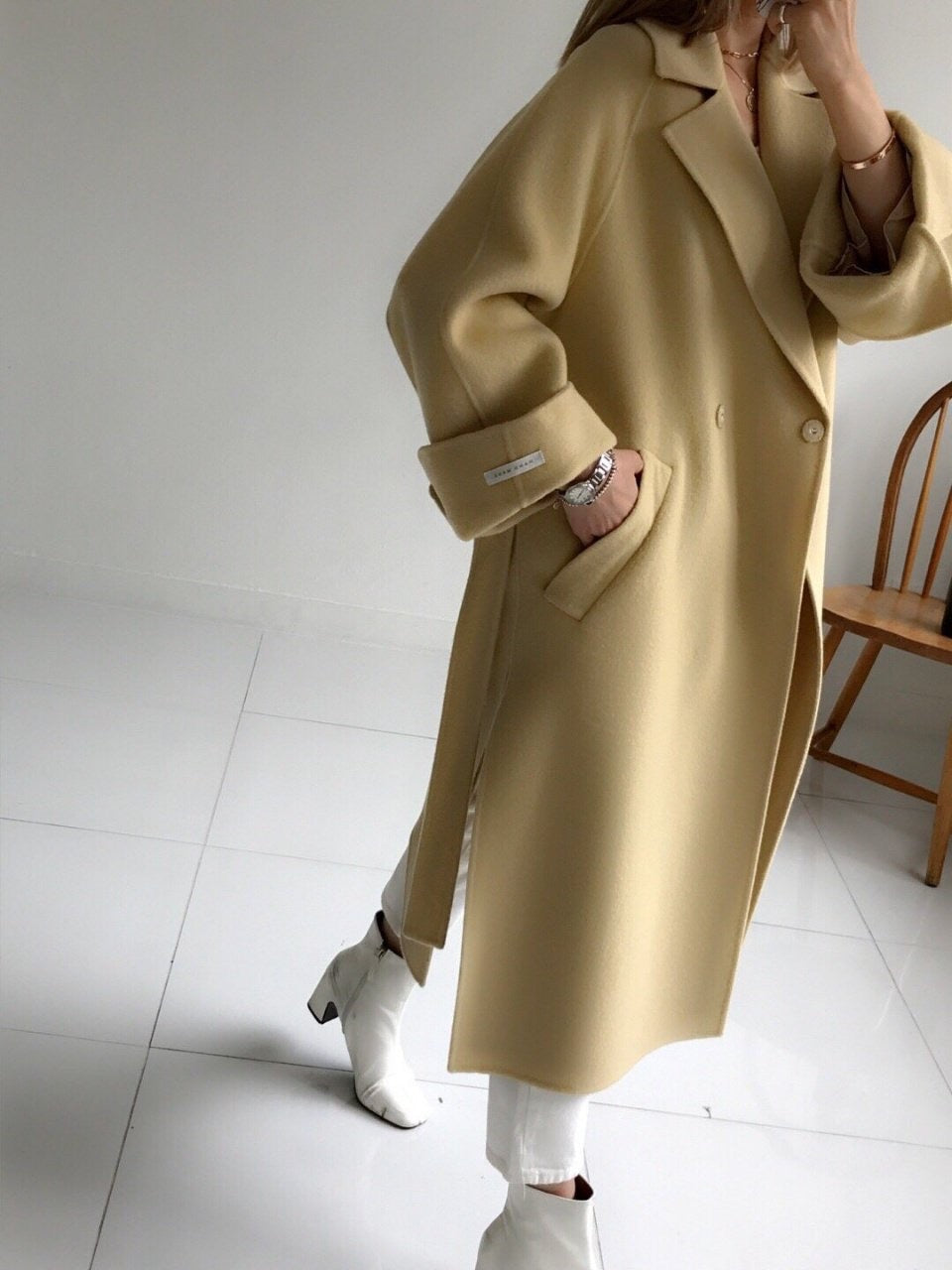 Oversized Wool Handmade Long Coat (3 Colors) - Angie&Ash