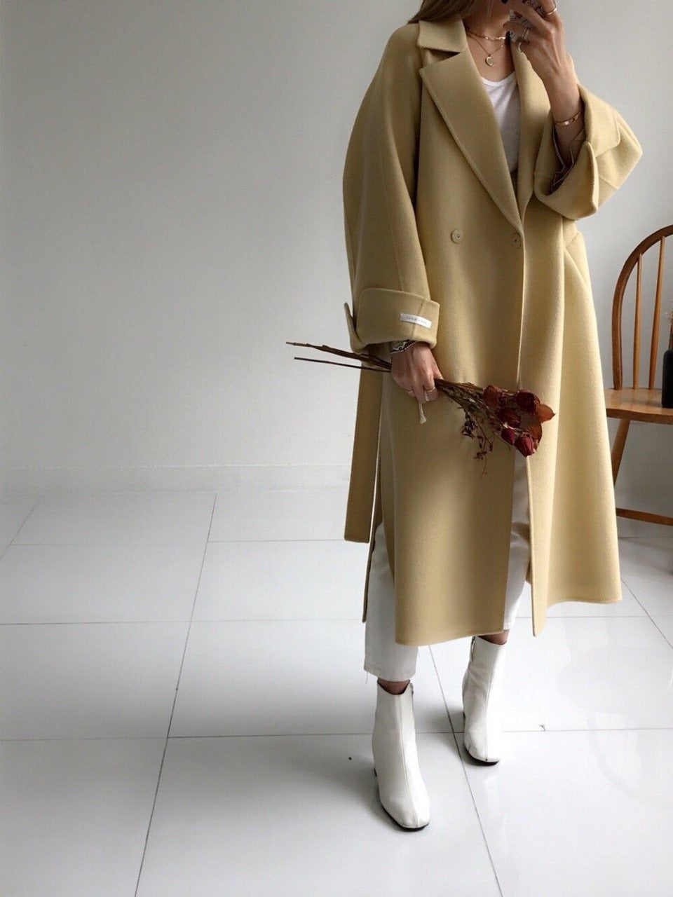 Oversized Wool Handmade Long Coat (3 Colors) - Angie&Ash