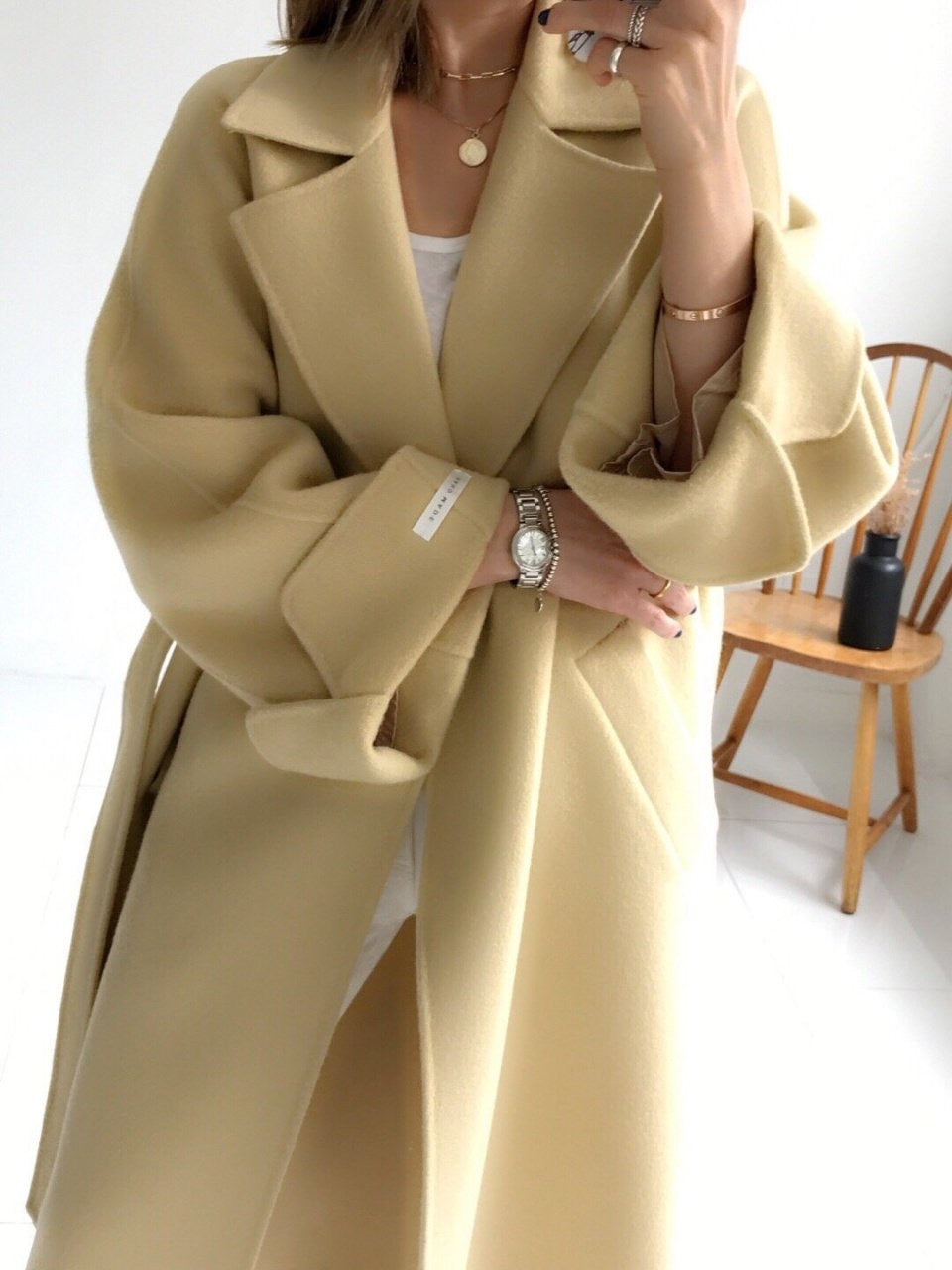 Oversized Wool Handmade Long Coat (3 Colors) - Angie&Ash