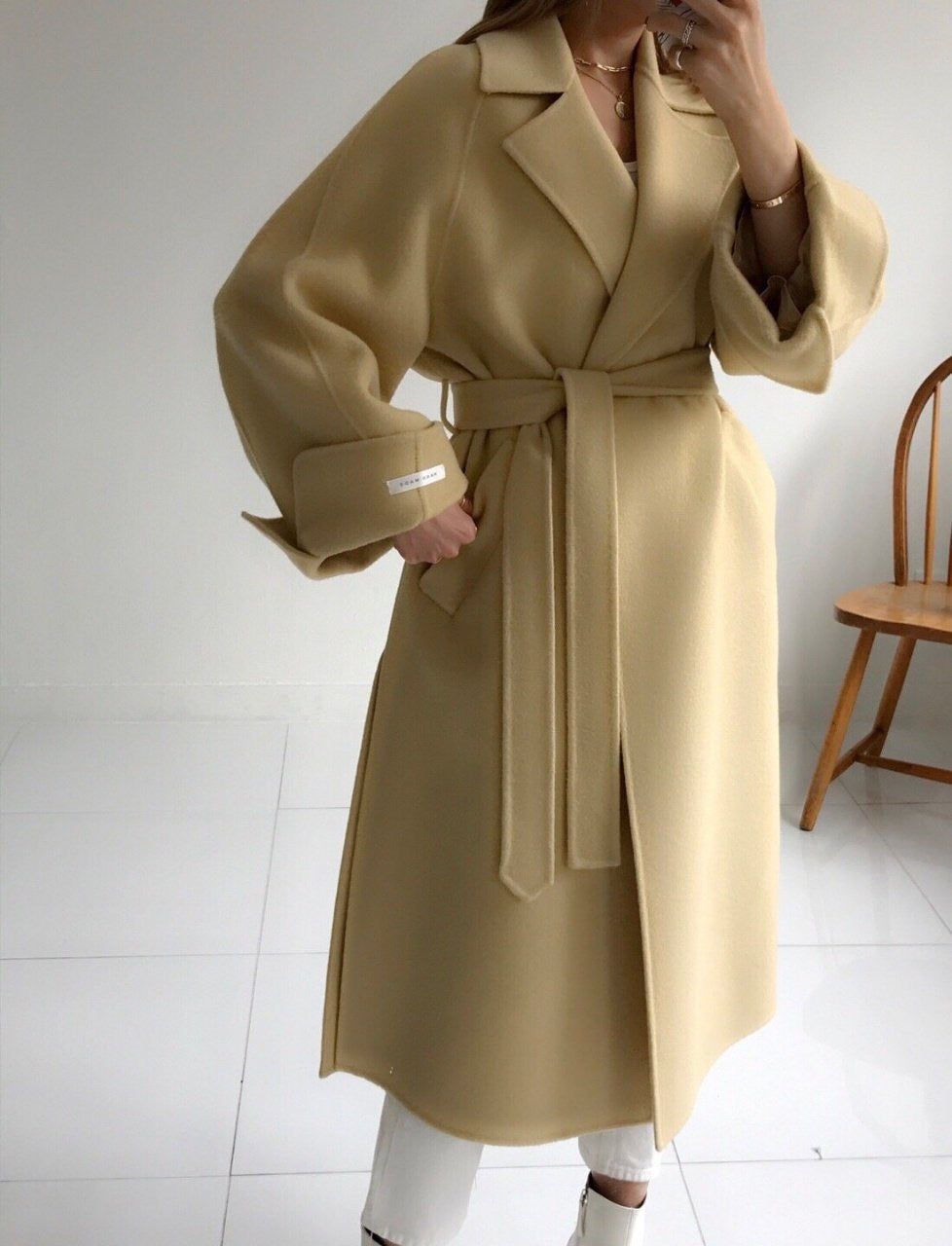 Oversized Wool Handmade Long Coat (3 Colors) - Angie&Ash