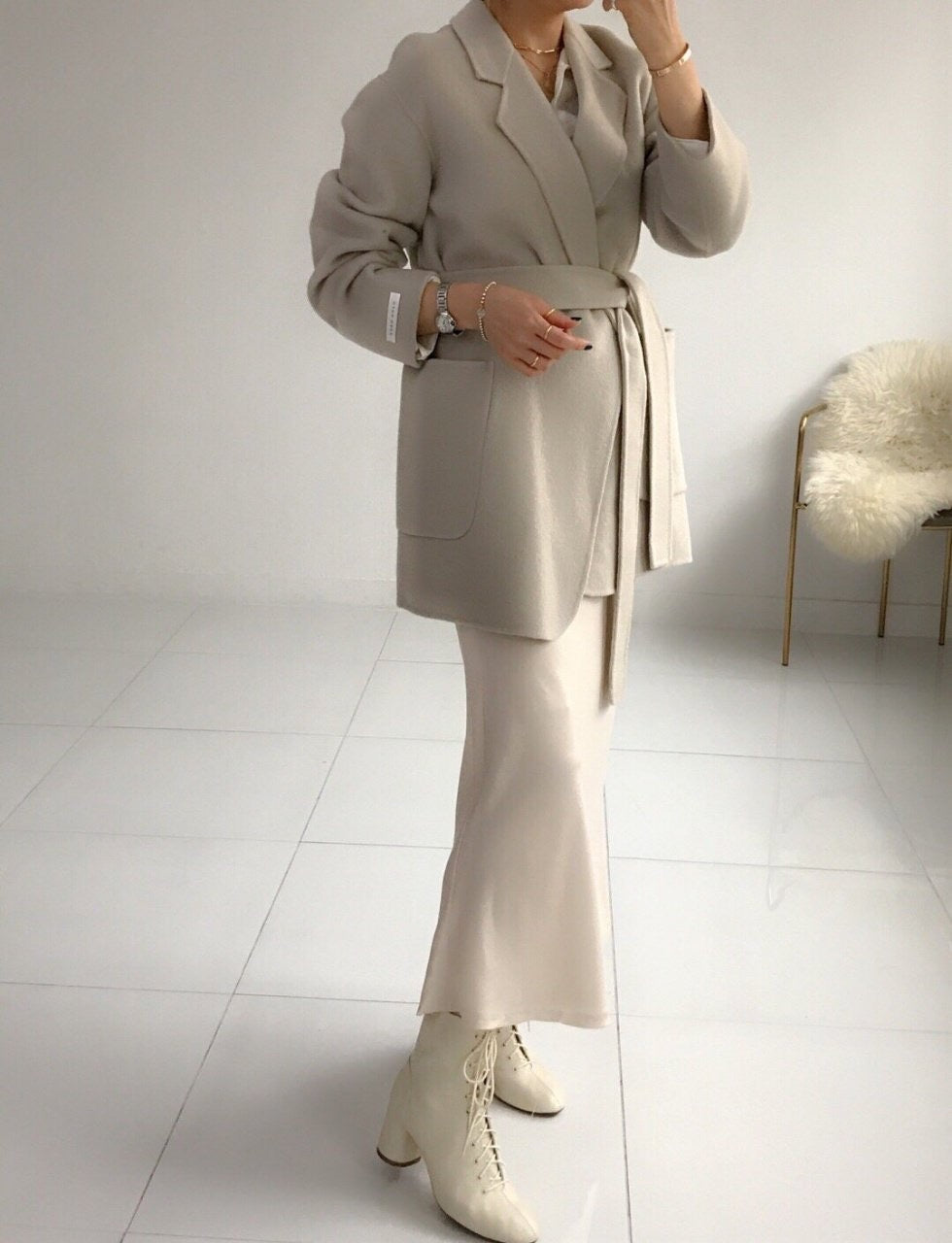 Handmade Wool Half Coat (3 Colors) - Angie&Ash