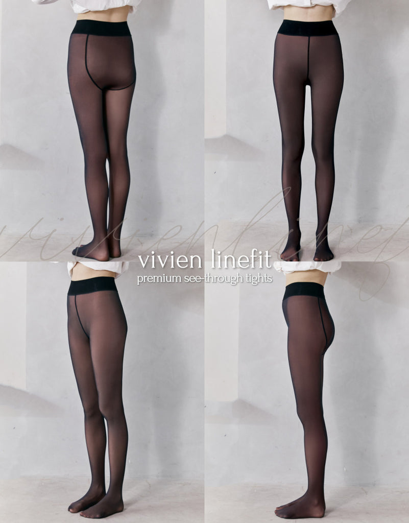 Vivian LineFit See Through Tights Fake Translucent Pantyhose 180D_공구구성