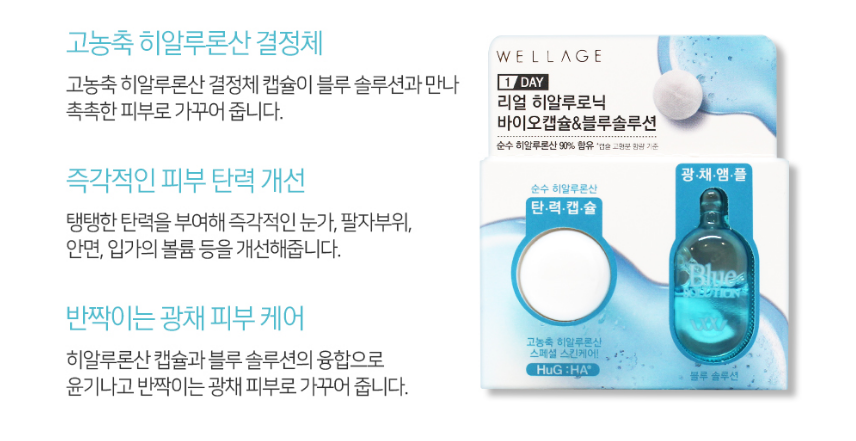 WELLAGE Real Hyaluronic Bio Capsule & Blue Solution (1 Day Kit) - Angie&Ash