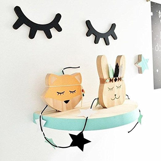 Sleepy Eye_ Cute Eyelashes 3D Wooden Wall Sticker - Angie&Ash