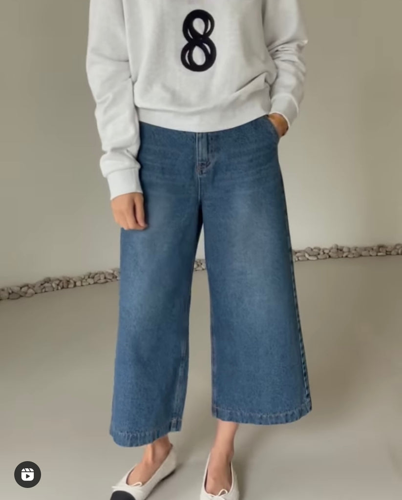 Nikki High Rise Wide Leg Crop Denim_2 Colors