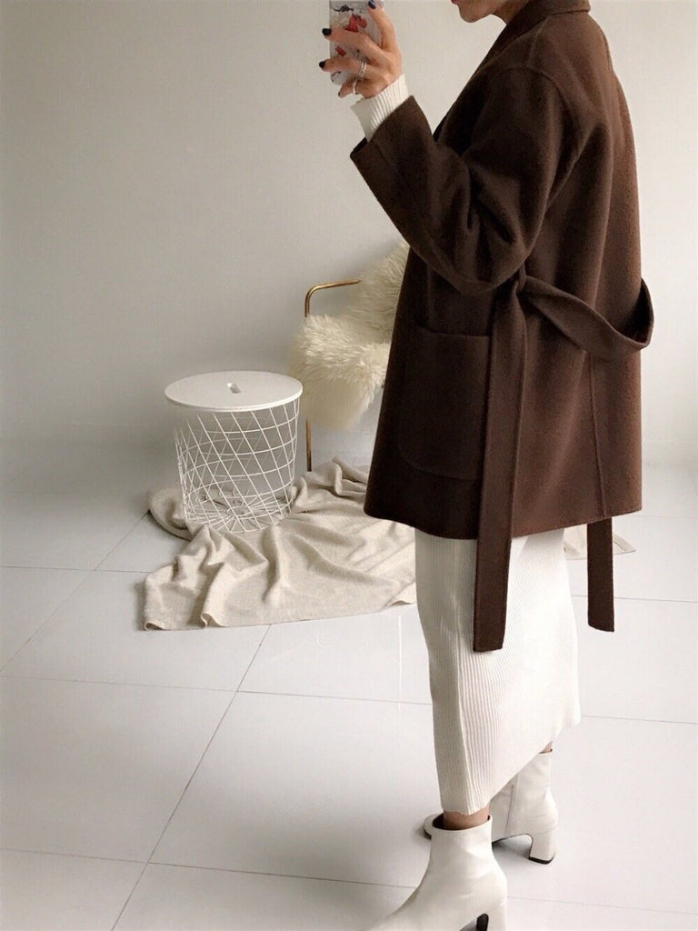 Handmade Wool Half Coat (3 Colors) - Angie&Ash