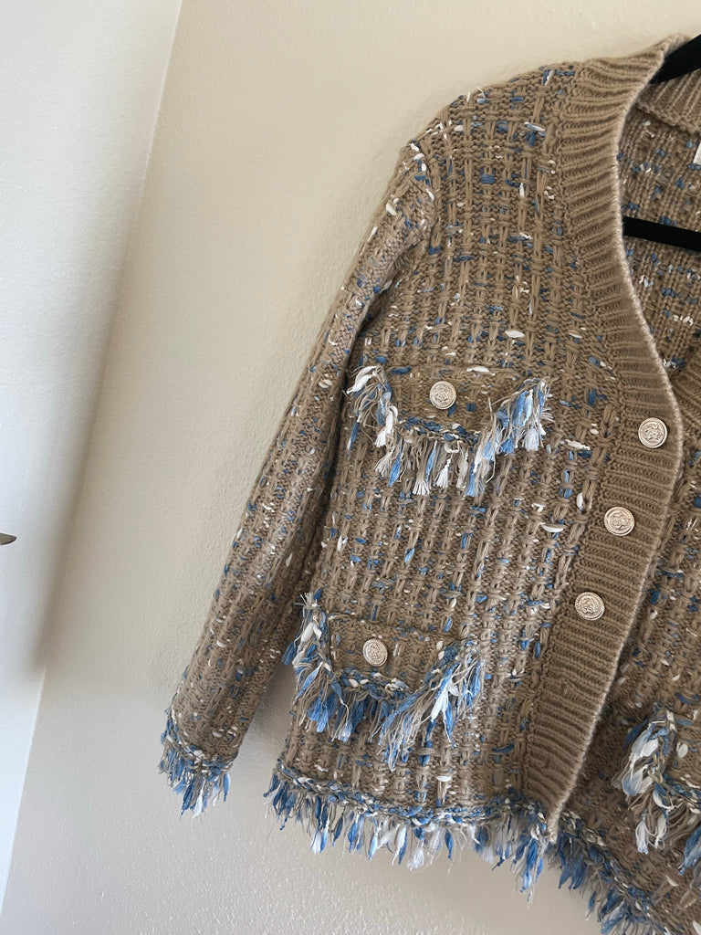 CHA CHA Knit Tweed Tassels Jacket